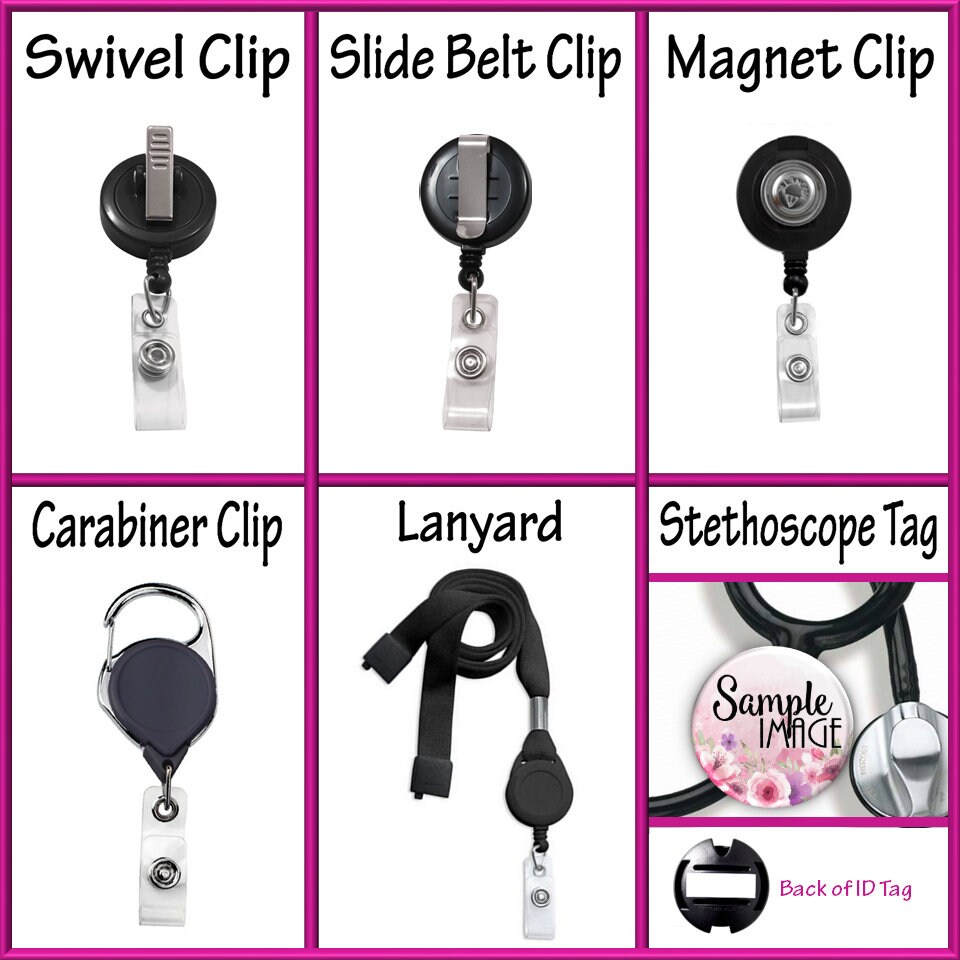 Personalized Monogram Retractable Badge Holder Reel GG4516