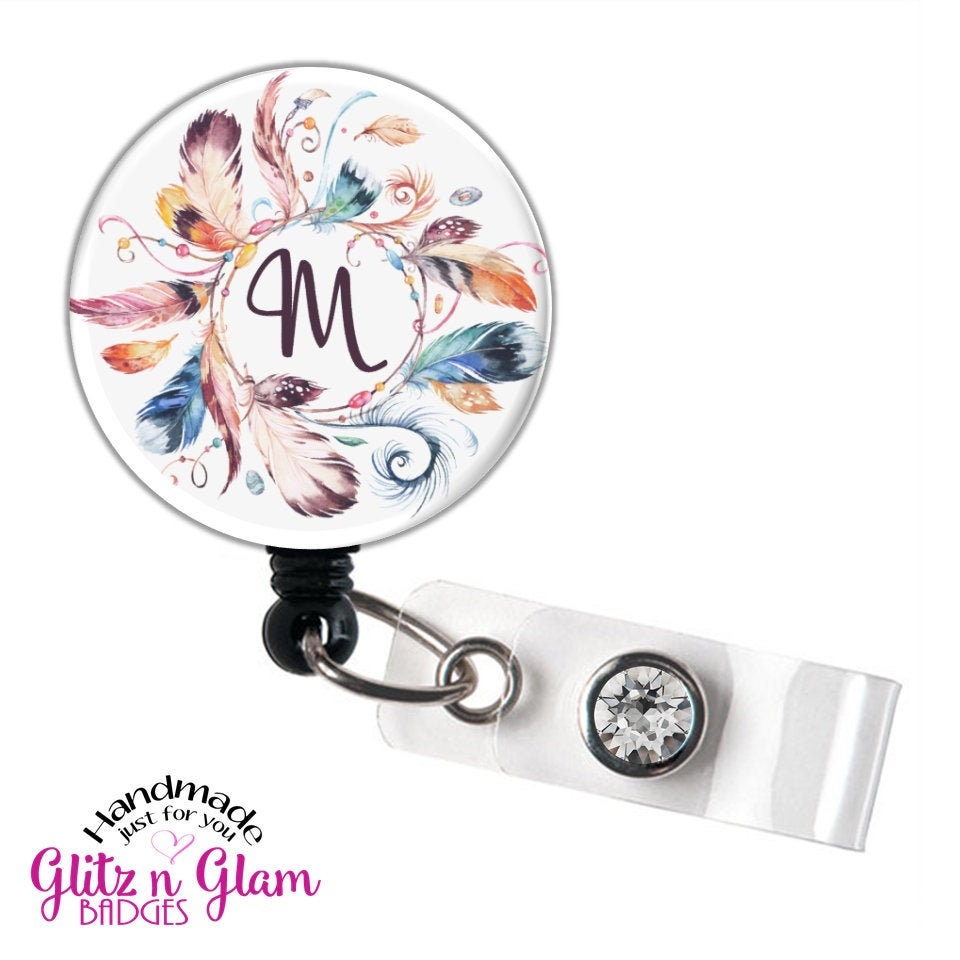 Personalized Monogram Retractable Badge Holder Reel GG4516