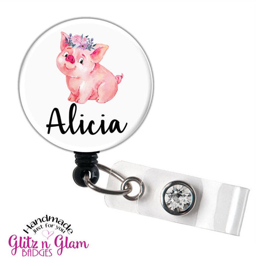 Cute Piggy Retractable Badge Holder Reel GG5139