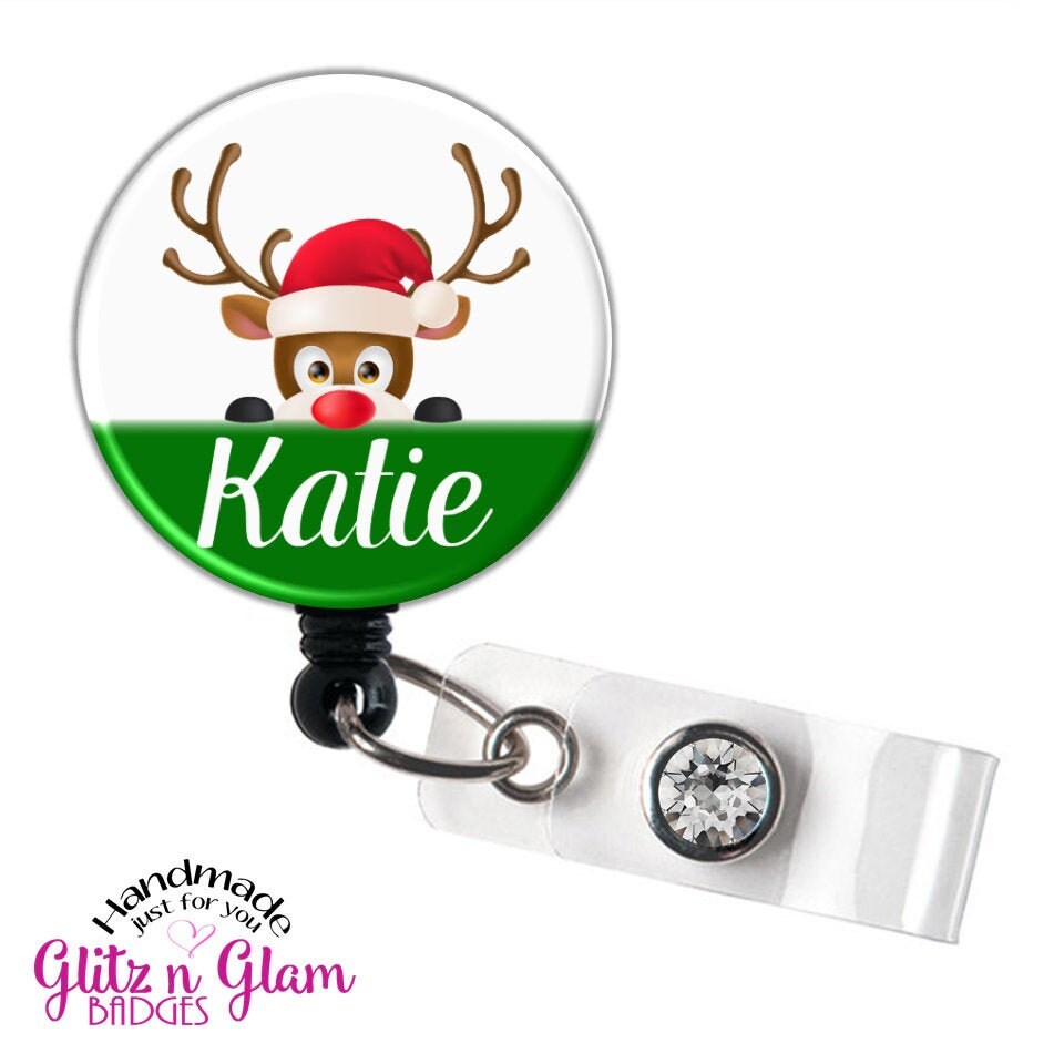 Reindeer Christmas Retractable Badge Holder GG4768