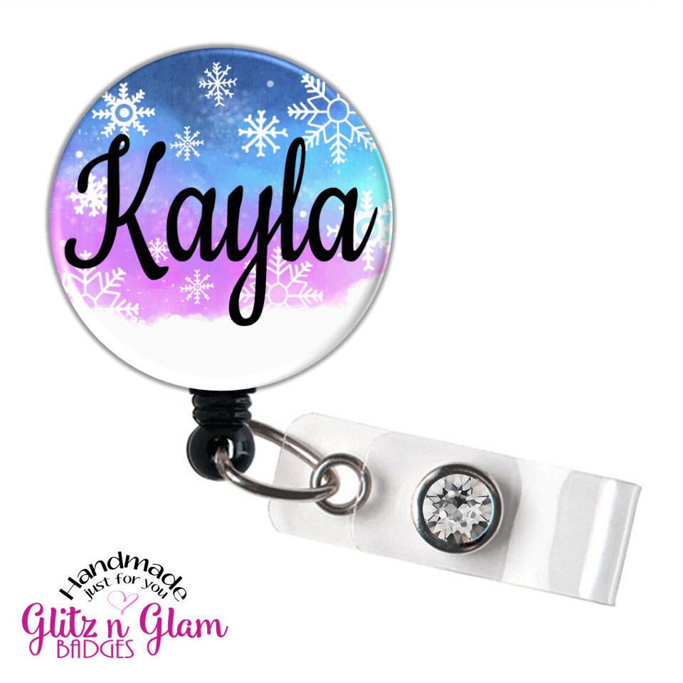 Personalized Snowflake Badge Holder Reel - GG4908