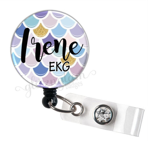 Personalized Mermaid ID Retractable Badge Holder Reel GG4589