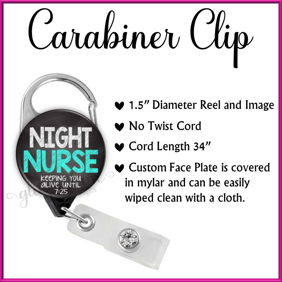 Night Nurse Retractable Badge Holder GG4950