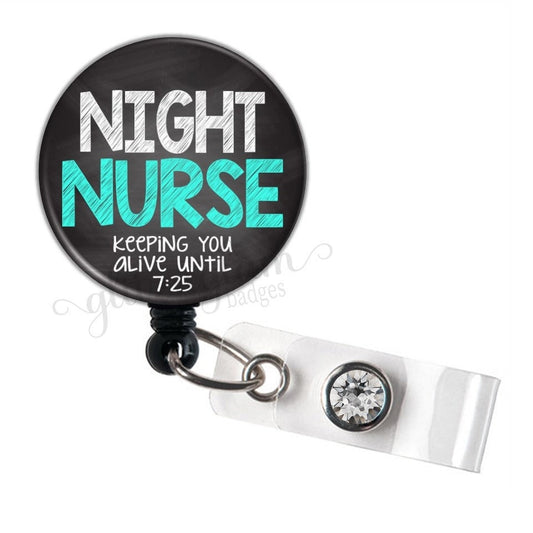 Night Nurse Retractable Badge Holder GG4950