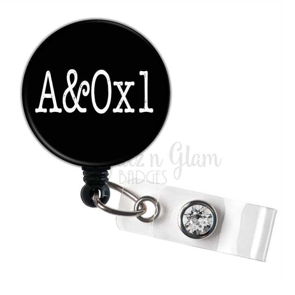 Funny Alert and Oriented A&Ox1 Retractable Badge Reel GG5927