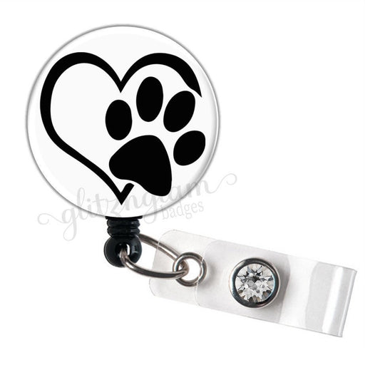 Paw Love Retractable ID Badge Holder Clip for Vet Tech GG2213A