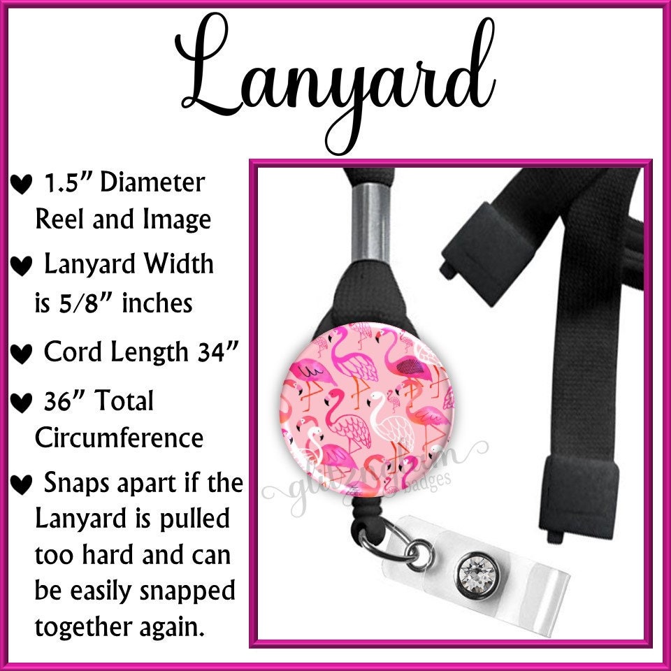 Tropical Pink Flamingo Bird Retractable ID Badge Holder Reel GG4233