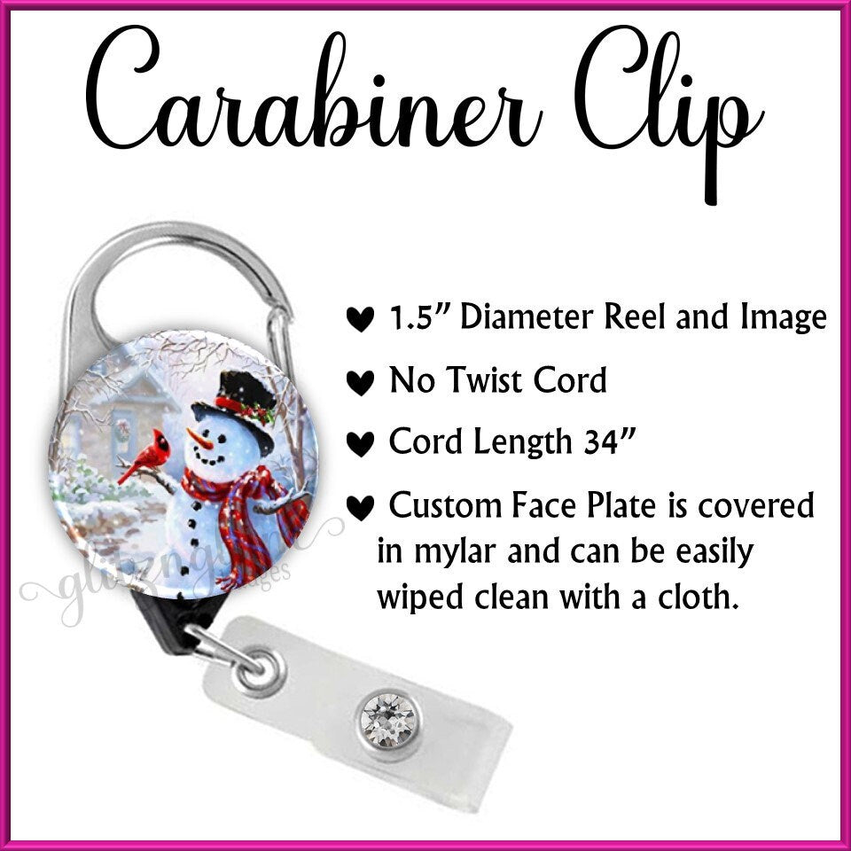 Snowman Retractable Badge Reel Holder GG4220