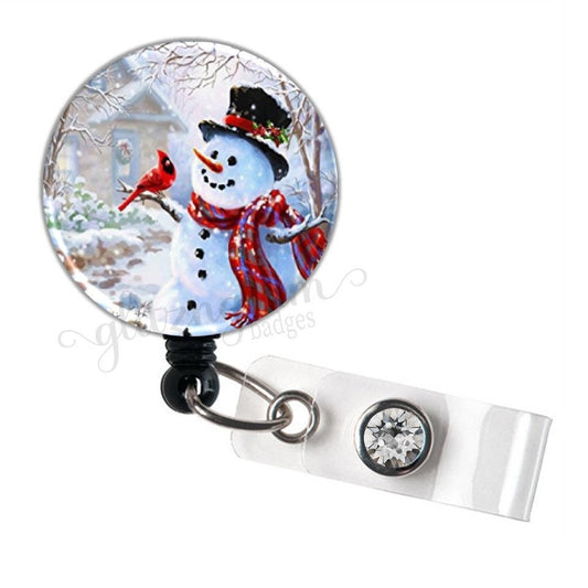 Snowman Retractable Badge Reel Holder GG4220