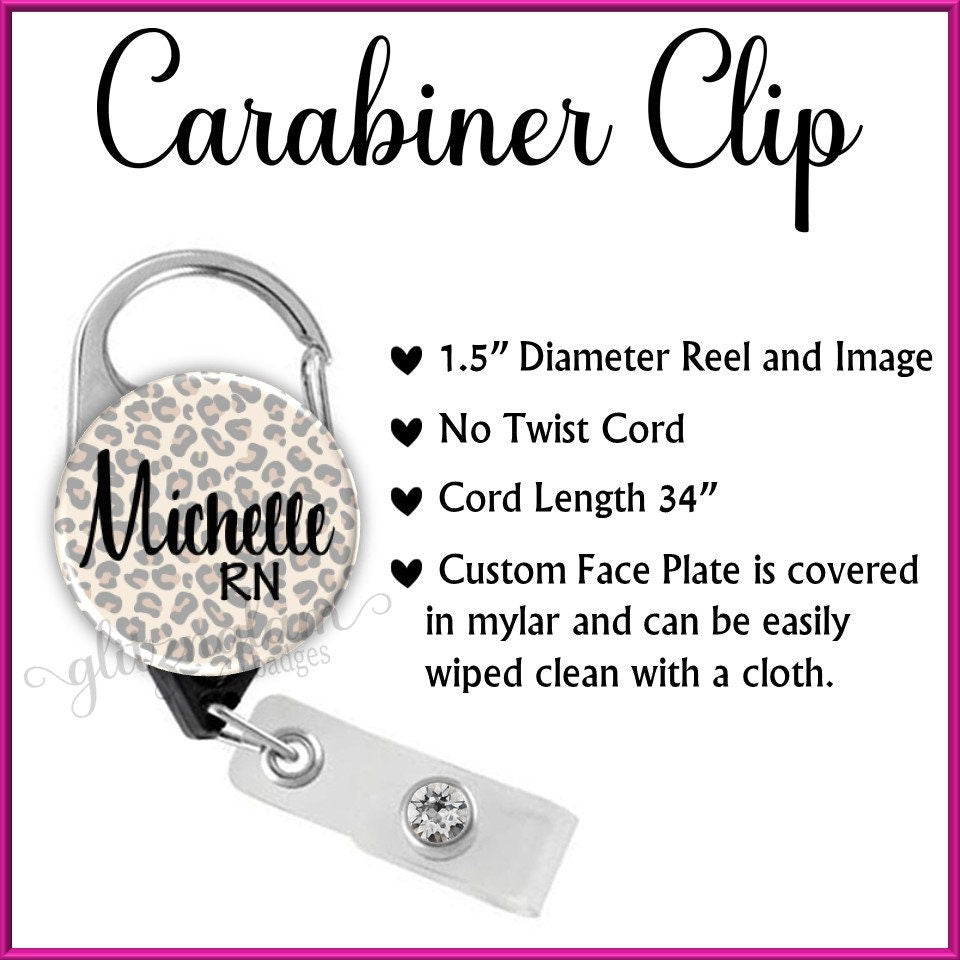 Leopard Print Badge Reel Personalized for Professionals GG5627