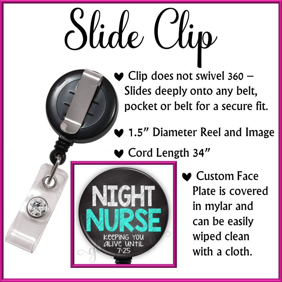 Night Nurse Retractable Badge Holder GG4950