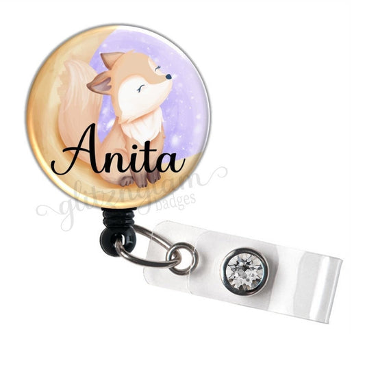 Cute Baby Fox Retractable Badge Holder GG1023A