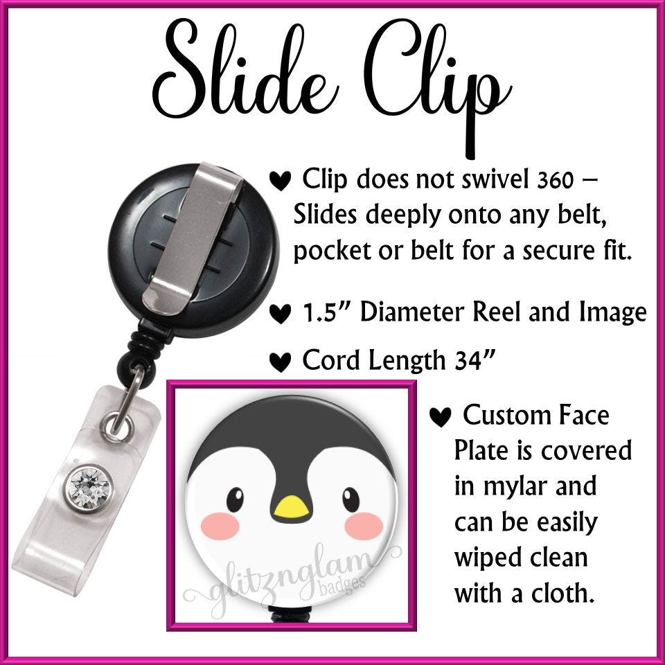 Cute Penguin Face Retractable Badge Holder GG1021