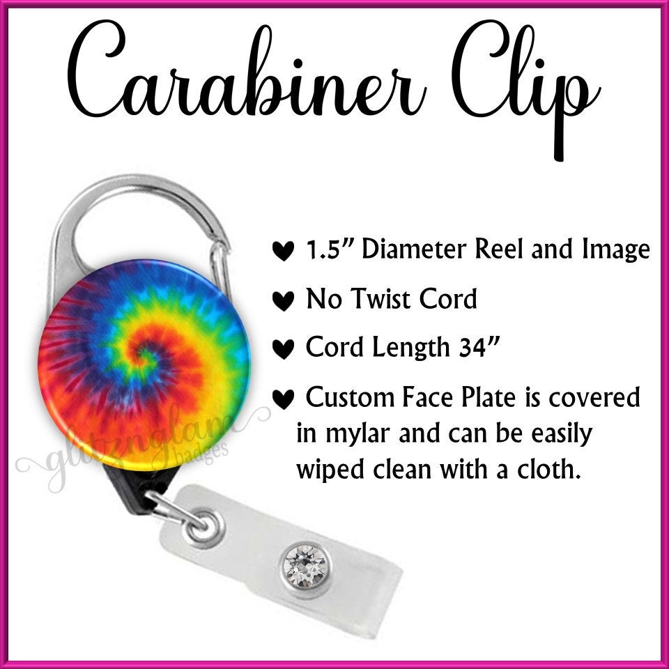 Rainbow Tye Dye Retractable ID Badge Holder Reel GG2122