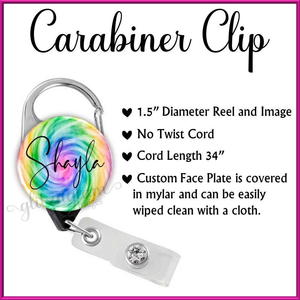 Personalized Rainbow Swirl Badge Holder Reel GG6059B