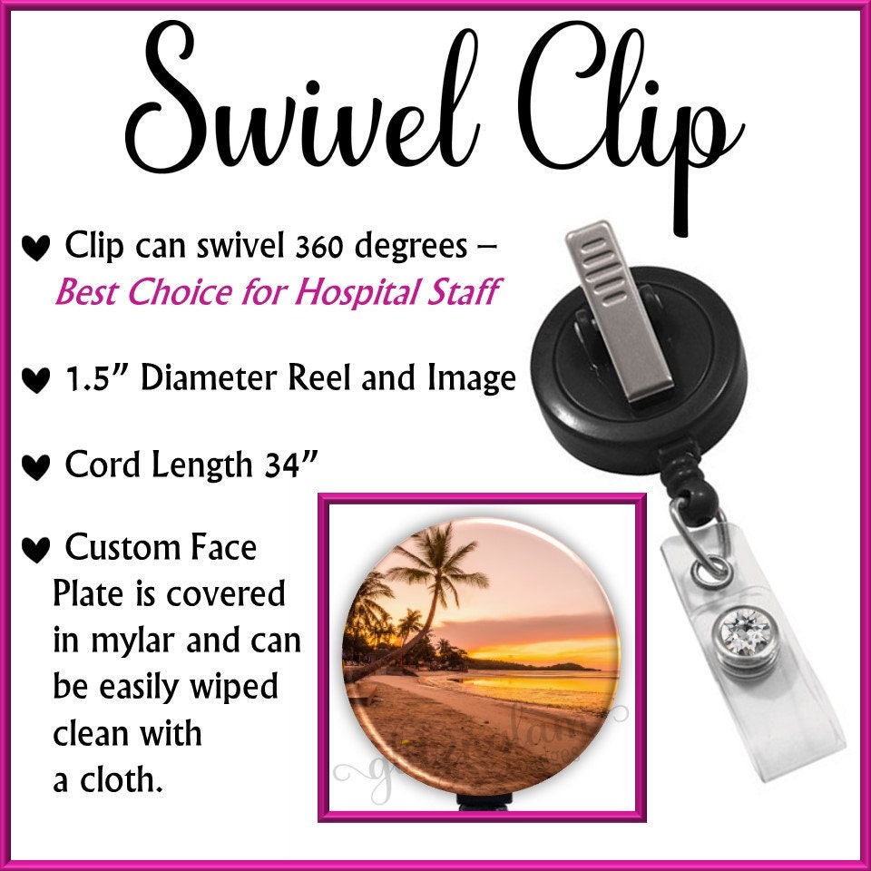 Tropical Beach Sunset ID Badge Reel GG5877