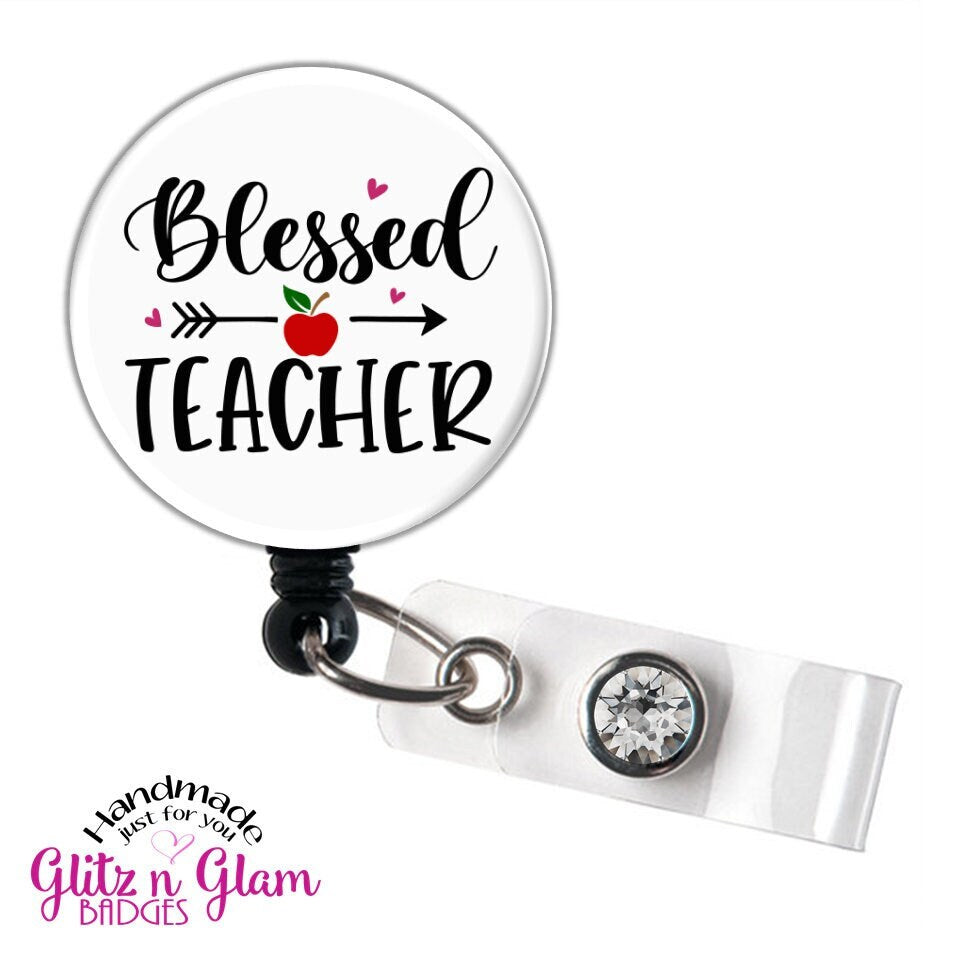 Blessed Teacher Retractable Badge Reel ID Holder GG5808