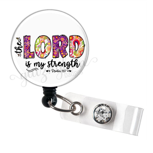 Lord is My Strength Christian Faith Retractable Badge Holder GG6194J