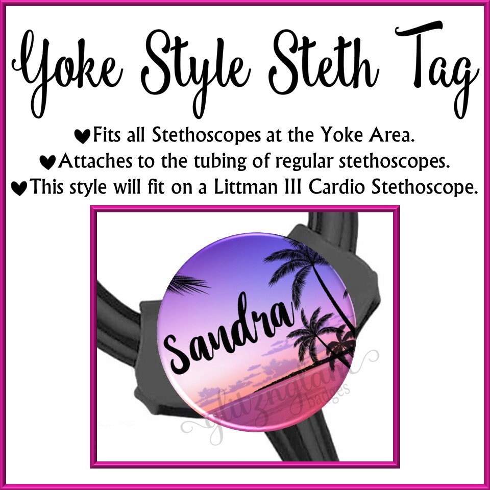 Personalized Tropical Sunset Retractable Badge Holder GG3578