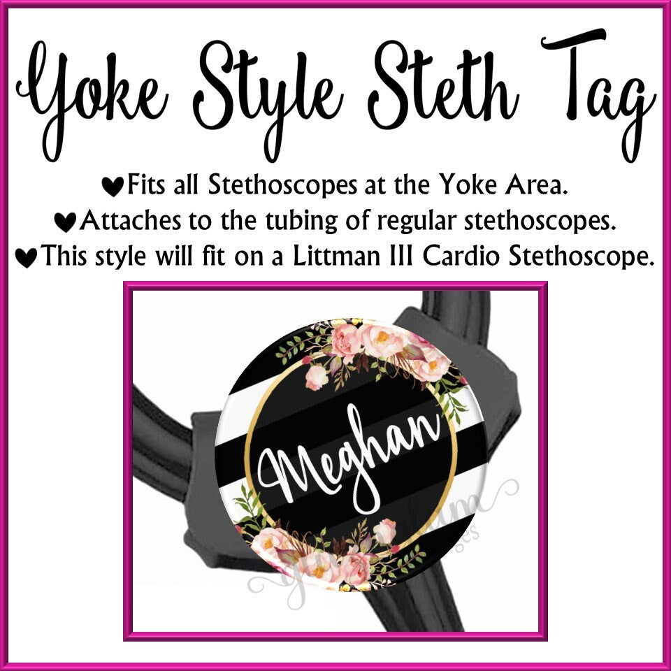 Personalized Pink Flowers Retractable Badge Holder Reel GG4514