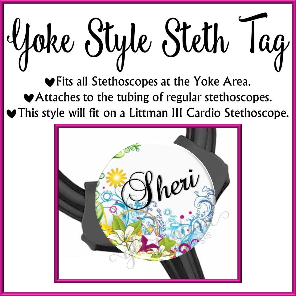 Personalized Floral Badge Reel with Script Font GG2144