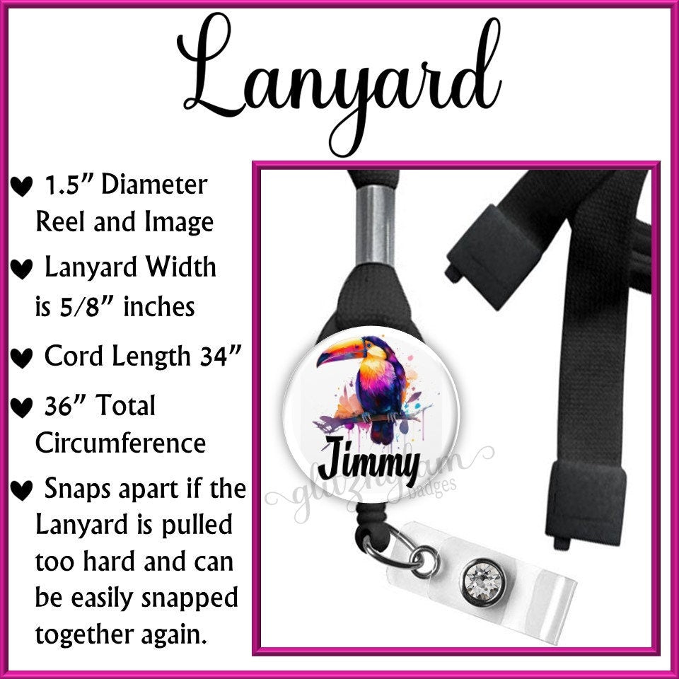 Toucan Bird Personalized Retractable Badge Holder Reel GG6376B