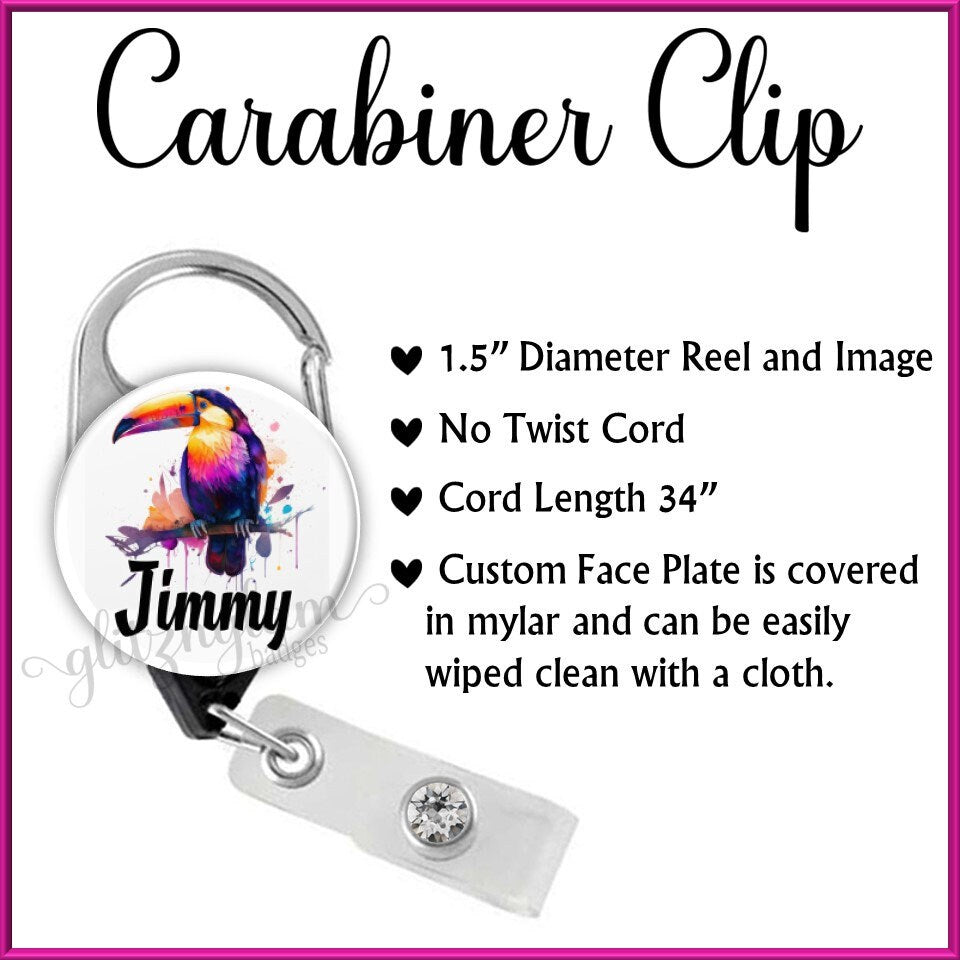 Toucan Bird Personalized Retractable Badge Holder Reel GG6376B