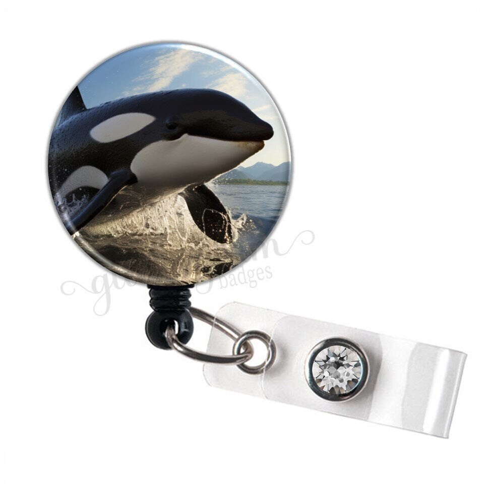 Endangered Species Killer Orca Whale Retractable Badge Lanyard