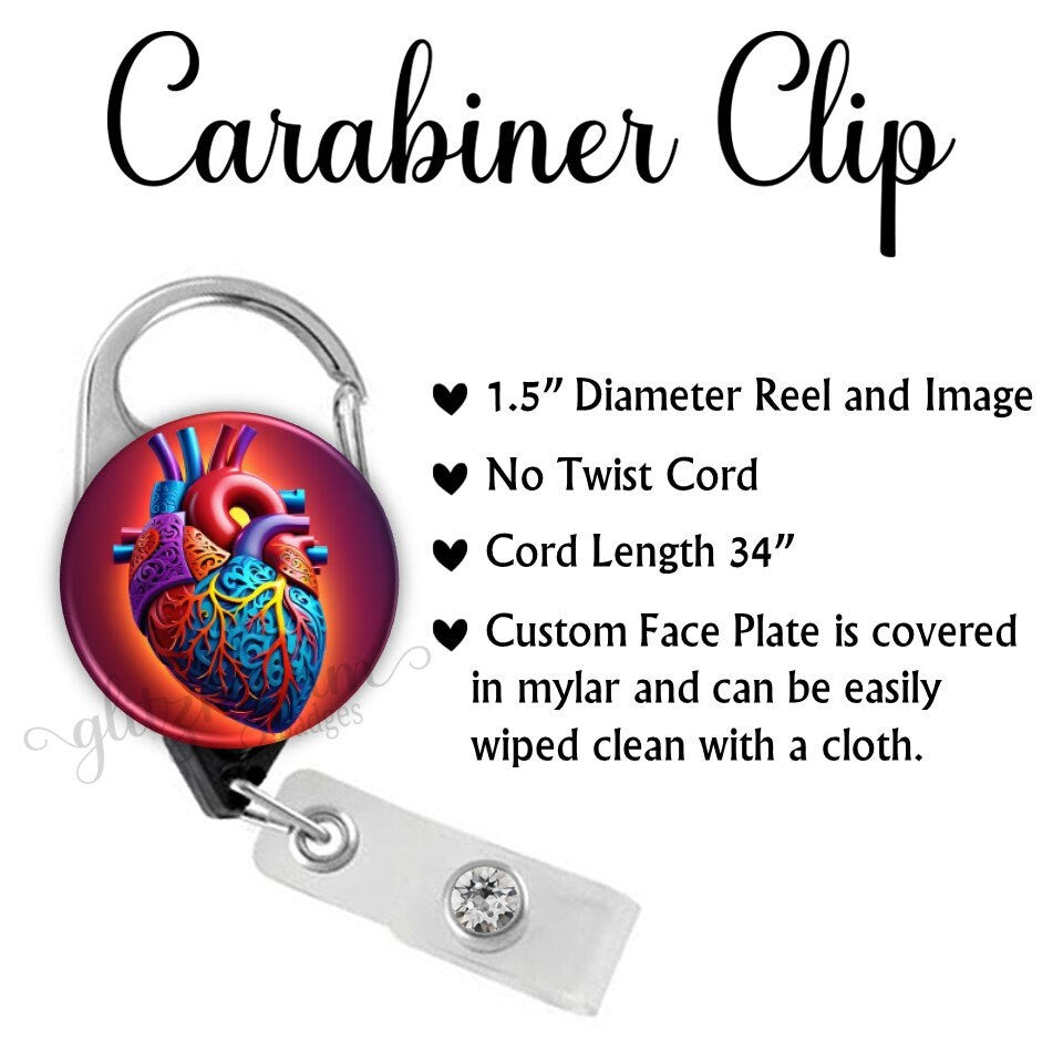 Cardiologist Heart Retractable Badge Reel Holder GG6525