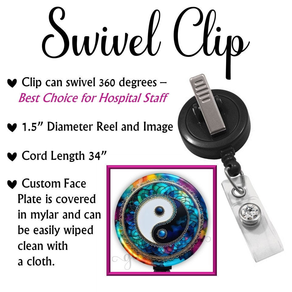 Yin Yang and Harmony Retractabele Badge Reel GG6542