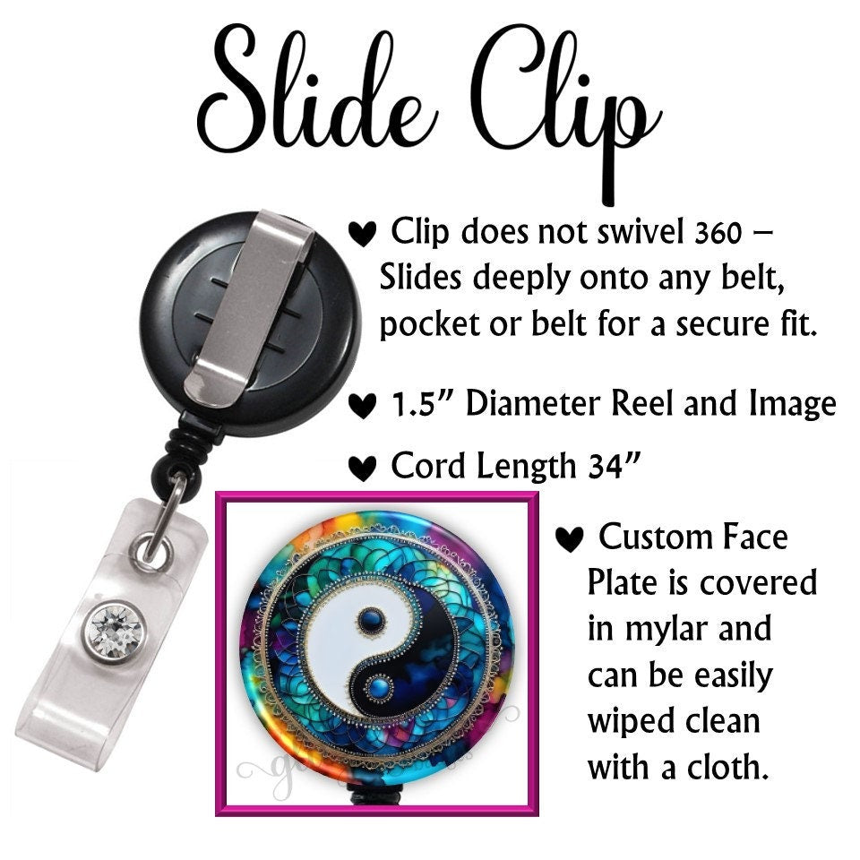 Yin Yang and Harmony Retractabele Badge Reel GG6542