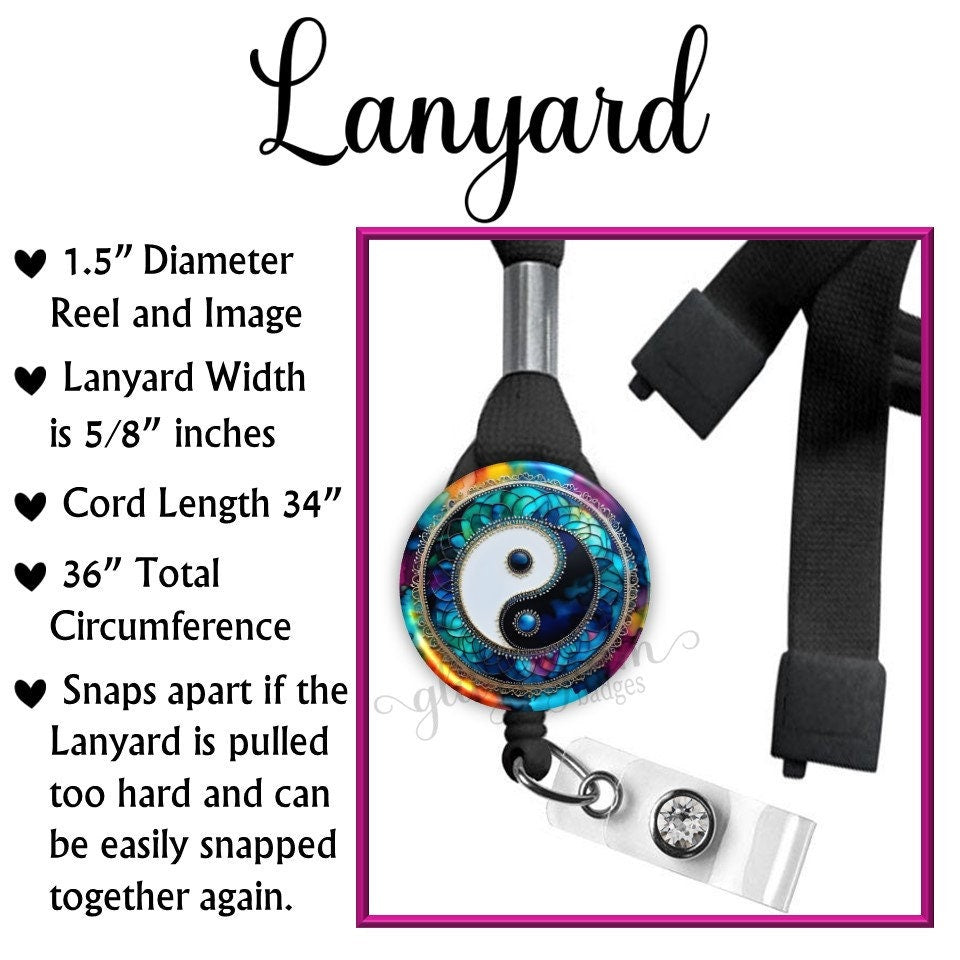 Yin Yang and Harmony Retractabele Badge Reel GG6542