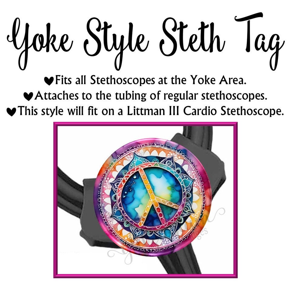 Tie Dye Peace Symbol Badge Reel GG6517