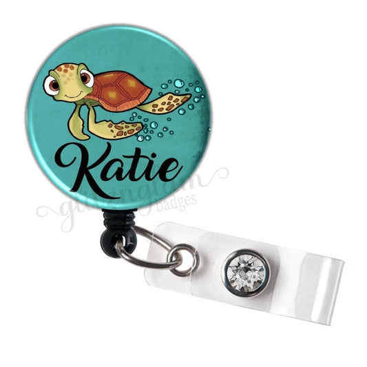 Custom Sea Turtle Retractable Badge Holder Reel GG4144