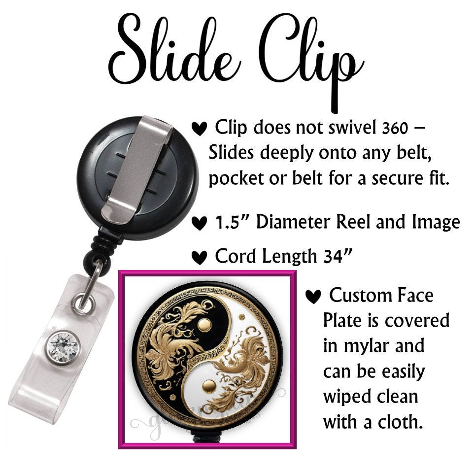 Yin Yang and Peaceful Meditation Retractable Badge Reel GG6566