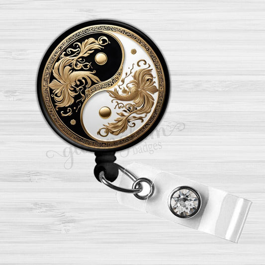 Yin Yang and Peaceful Meditation Retractable Badge Reel GG6566